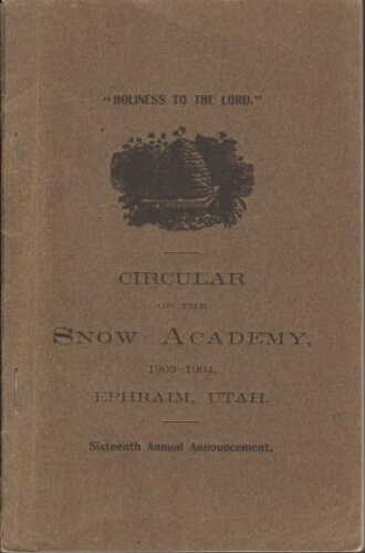 Snow College Catalogs 1903-1904