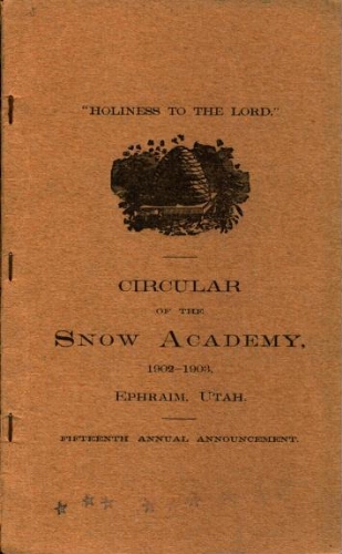 Snow College Catalogs 1902-1903