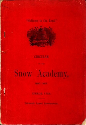 Snow College Catalogs 1900-1901